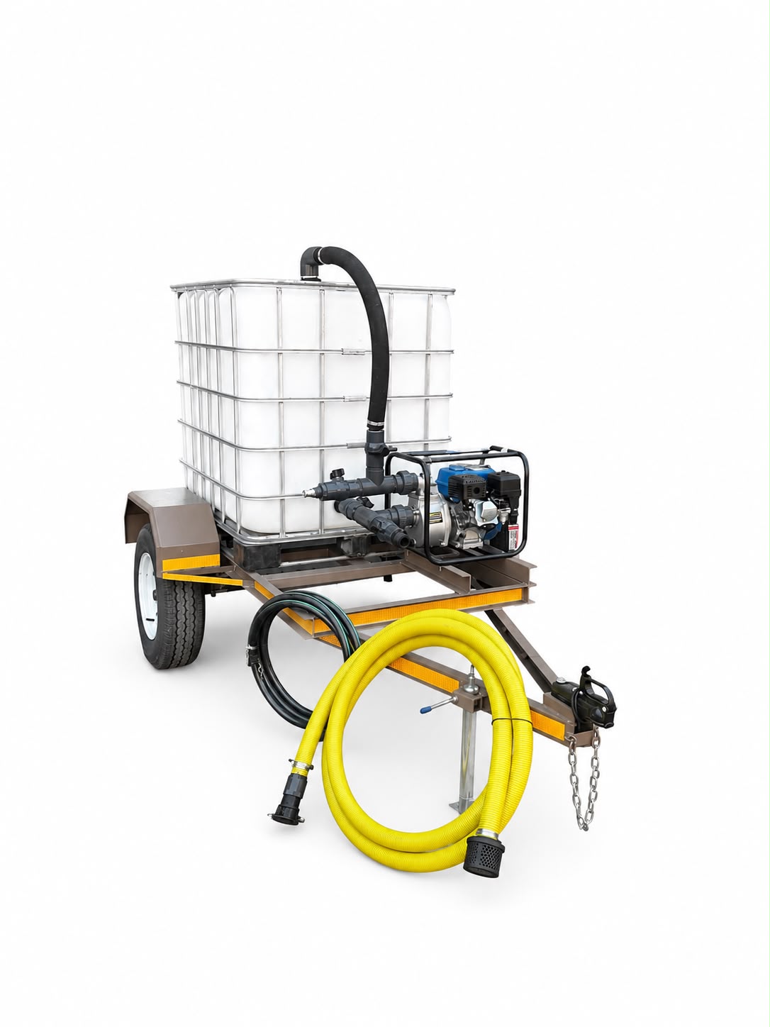 1000L Water Bowser Trailer IBC Flowbin Unit 2" Water Pump