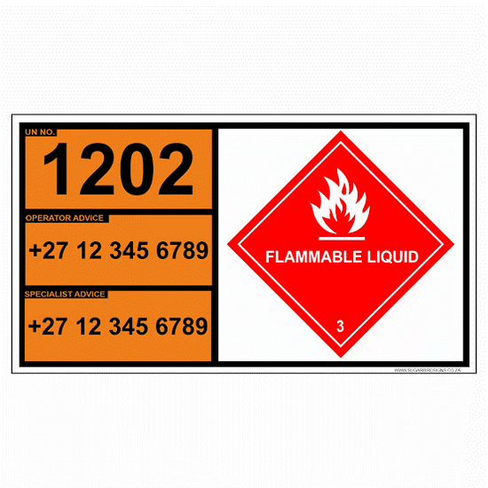 1202 Diesel Sticker on Plate – Safety Signage | YSG – YSG Pumps and Tanks