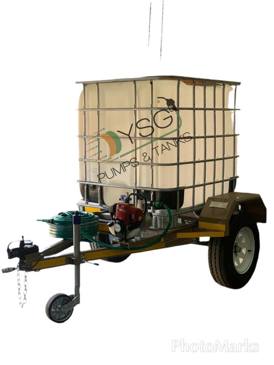 1000 Litre Flowbin Water Trailer (Petrol Powered Pump)