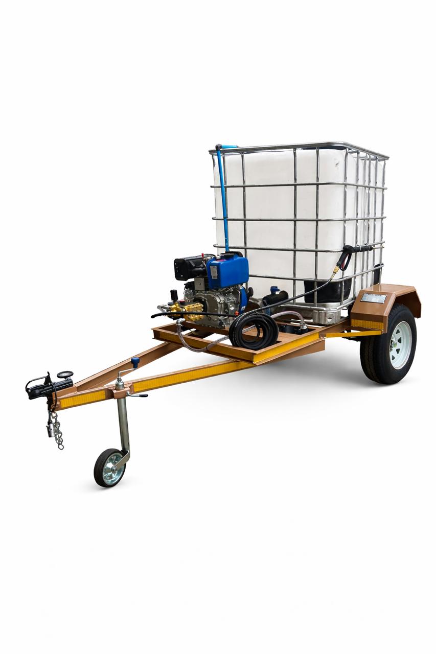 1000L High Pressure Washer Trailer Flowbin Unit Diesel Engine