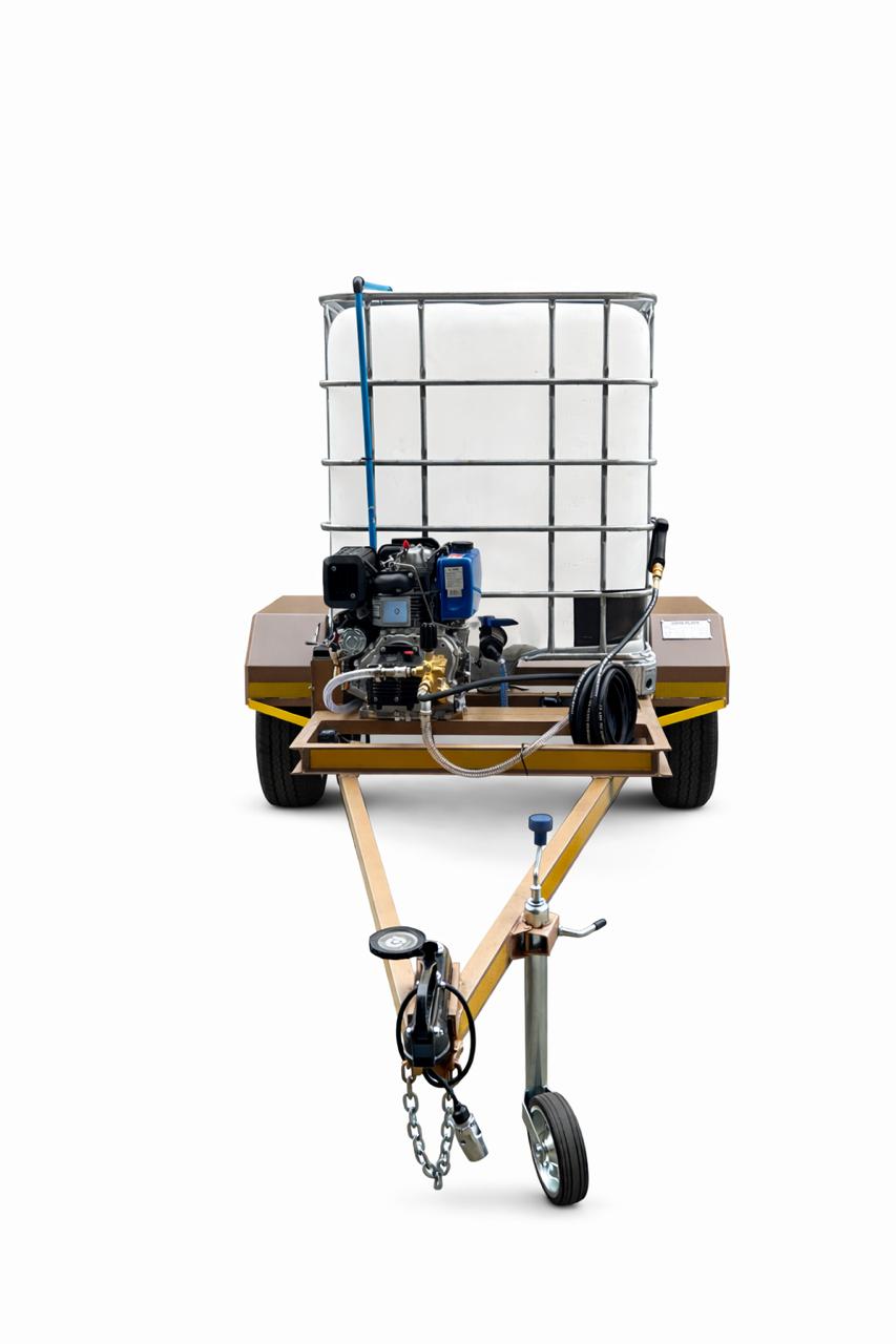 1000L High Pressure Washer Trailer Flowbin Unit Diesel Engine