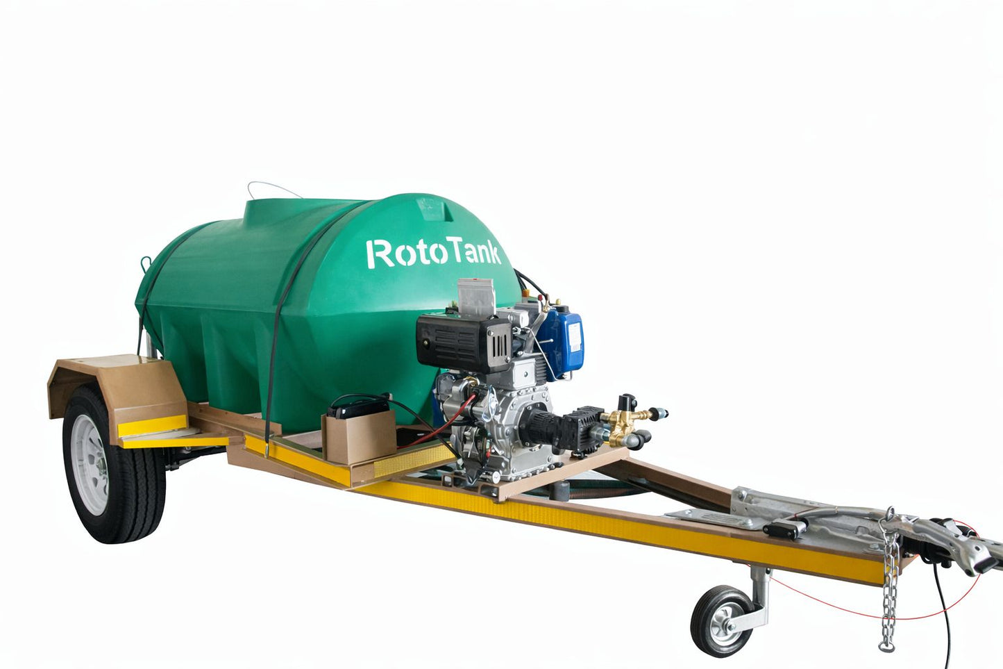 1000L High Pressure Washer Braked Trailer Horizontal Unit Diesel Engine