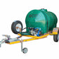 Green water tank on a trailer 