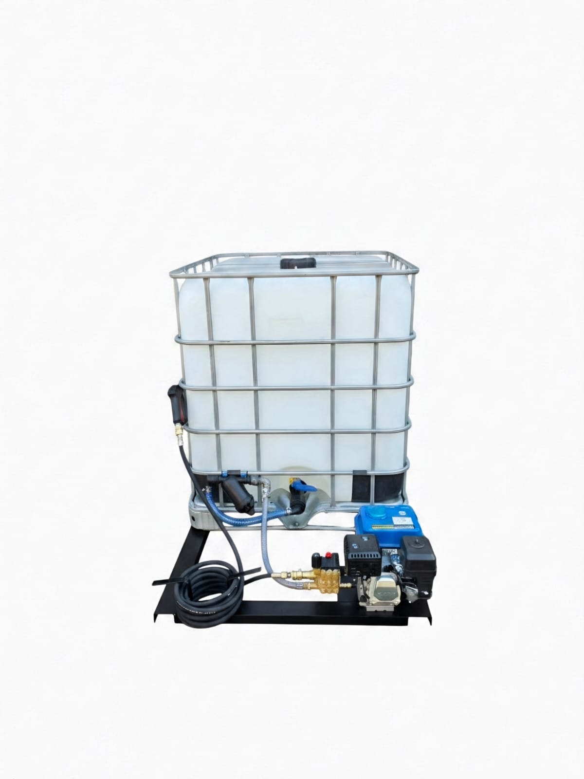 1000L Mobile High Pressure Washer 124 Bar 5.5HP Petrol Unit