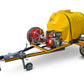 Yellow 1000 litre trailer and a fire fighting pump on a trailer 