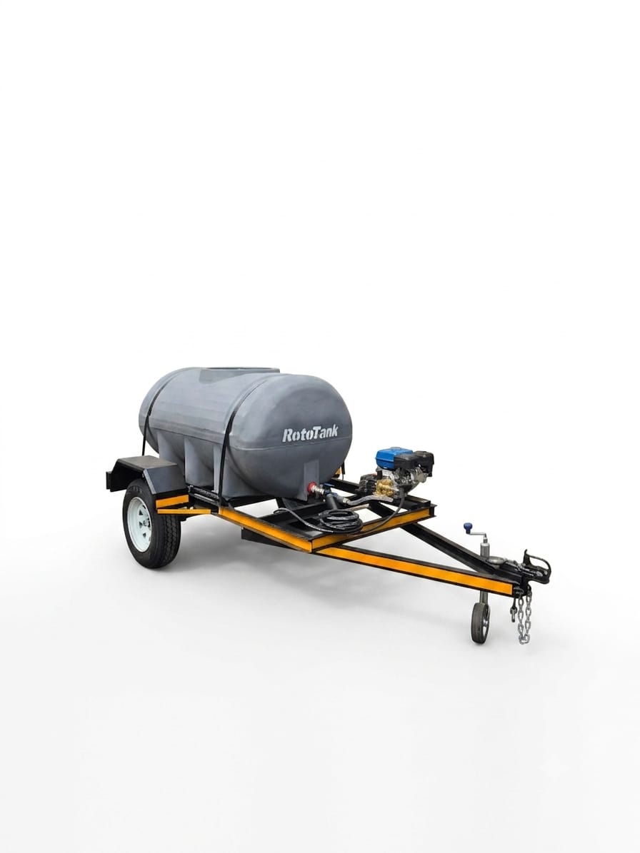 1000L High Pressure Washer Trailer Horizontal Unit 186 Bar